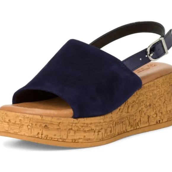 Tamaris 28393-42, Plateau-Sandaletten, Damen, NAVY