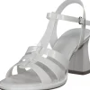 Tamaris 28031, Plateau-Sandaletten, Damen, WHITE PATENT