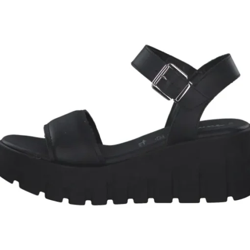 Tamaris 28712, Plateau-Sandaletten, Damen, BLACK LEATHER