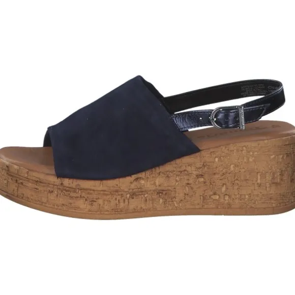 Tamaris 28393-42, Plateau-Sandaletten, Damen, NAVY