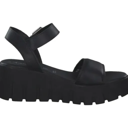 Tamaris 28712, Plateau-Sandaletten, Damen, BLACK LEATHER