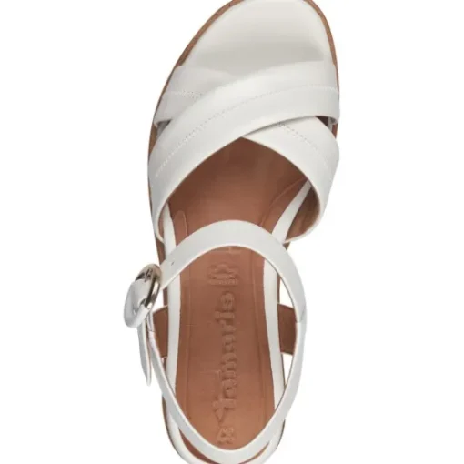 Tamaris 28202, Plateau-Sandaletten, Damen, WHITE LEATHER