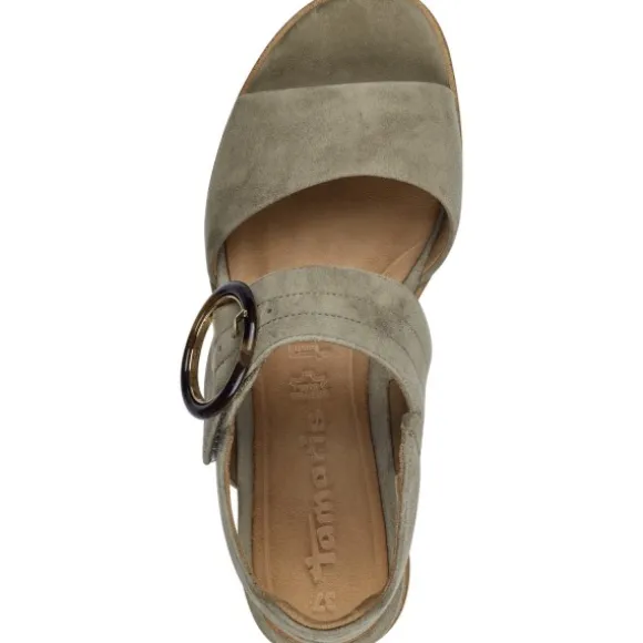 Tamaris 28206, Plateau-Sandaletten, Damen, Grün