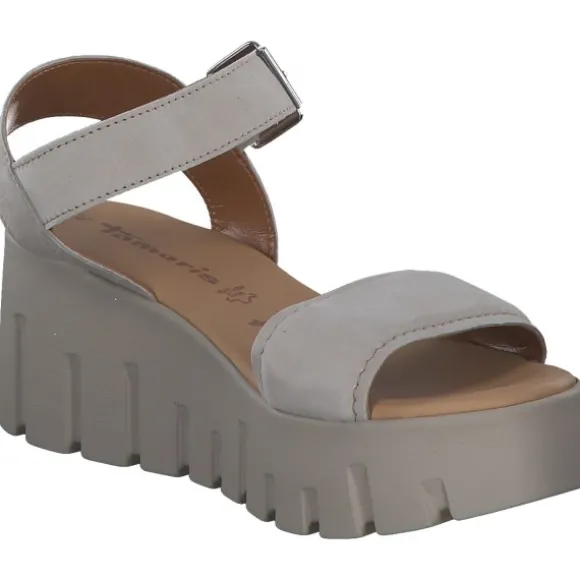 Tamaris 28712, Plateau-Sandaletten, Damen, TAUPE SUEDE