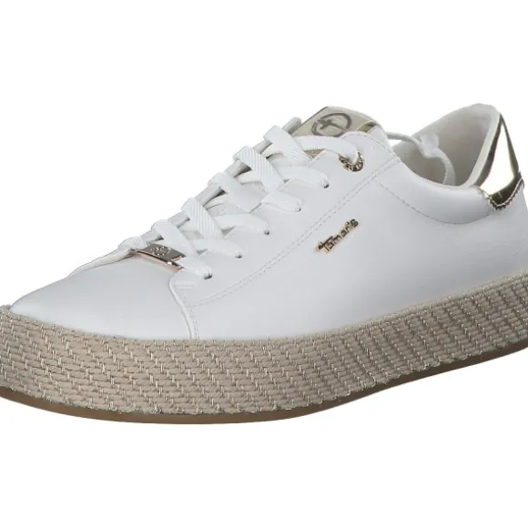 Tamaris 23713, Schnürschuhe, Damen, WHITE/GOLD