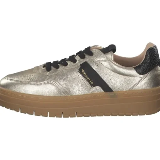 Tamaris 23773, Schnürschuhe, Damen, LIGHT GOLD COMB
