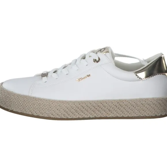 Tamaris 23713, Schnürschuhe, Damen, WHITE/GOLD