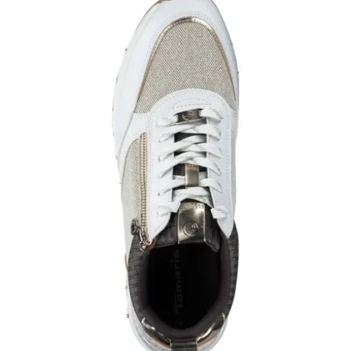 Tamaris 23732, Schnürschuhe, Damen, Weiß Beige