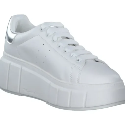 Tamaris 23743, Schnürschuhe, Damen, WHITE/SILVER