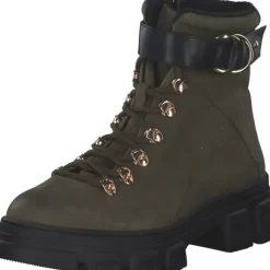 Tamaris 25213, Schnürstiefeletten, Damen, Olive/Black