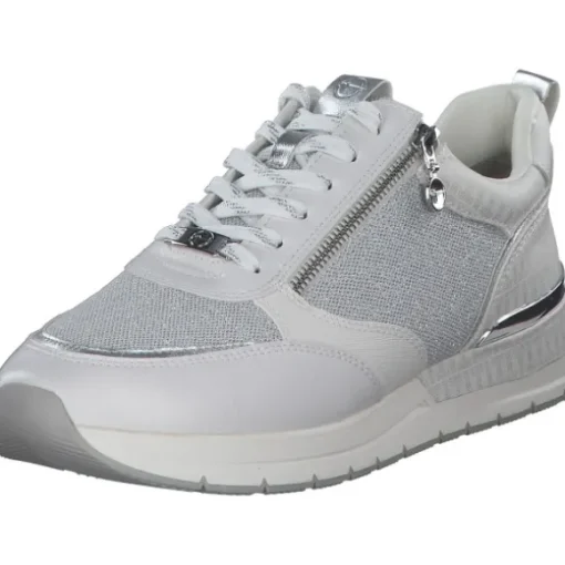 Tamaris 23732, Sneakers Low, Damen, WHT/SILVER COM