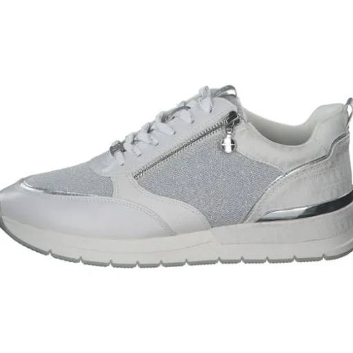 Tamaris 23732, Sneakers Low, Damen, WHT/SILVER COM