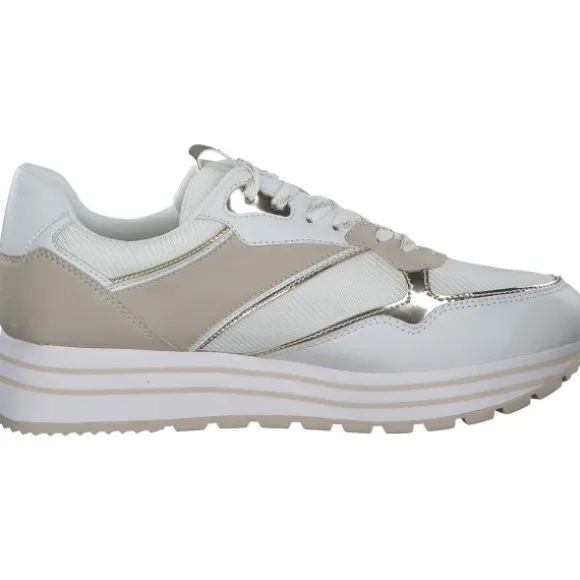 Tamaris 23706, Sneakers Low, Damen, WHT/LT. GOLD