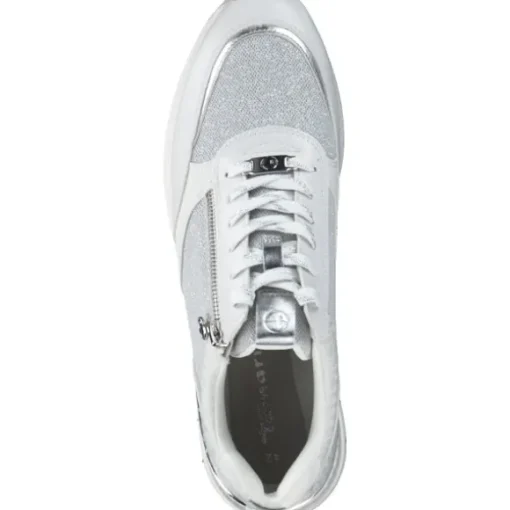 Tamaris 23732, Sneakers Low, Damen, WHT/SILVER COM