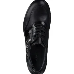 Waldläufer 980006-407/001, Schnürschuhe, Damen, schwarz-lack