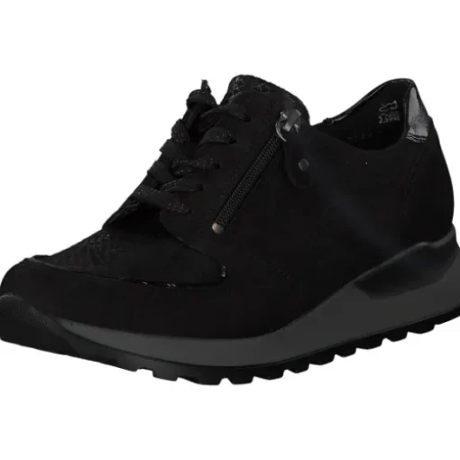 Waldläufer Hiroko Soft H64007, Sneakers Low, Damen, Schwarz (Silver)