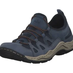 Rieker L0546, Schnürschuhe, lightblue/jeans/navy